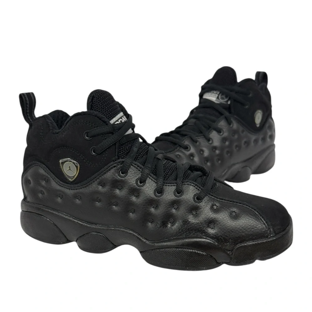 Nike Air Jordan Jumpman Team II Black 2 Basketball Shoes 820273-001 Size US 7Y